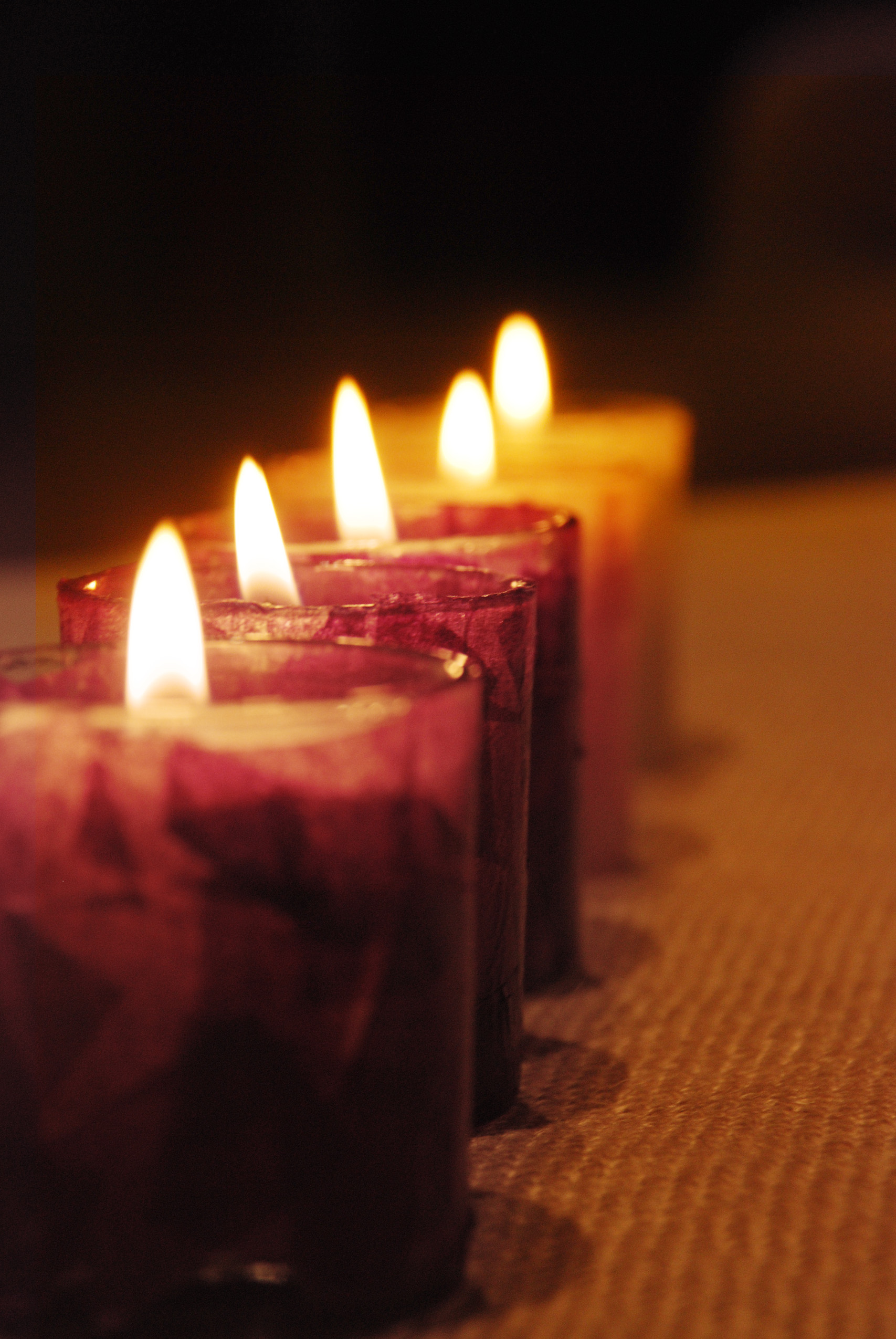 Taize row of Candles